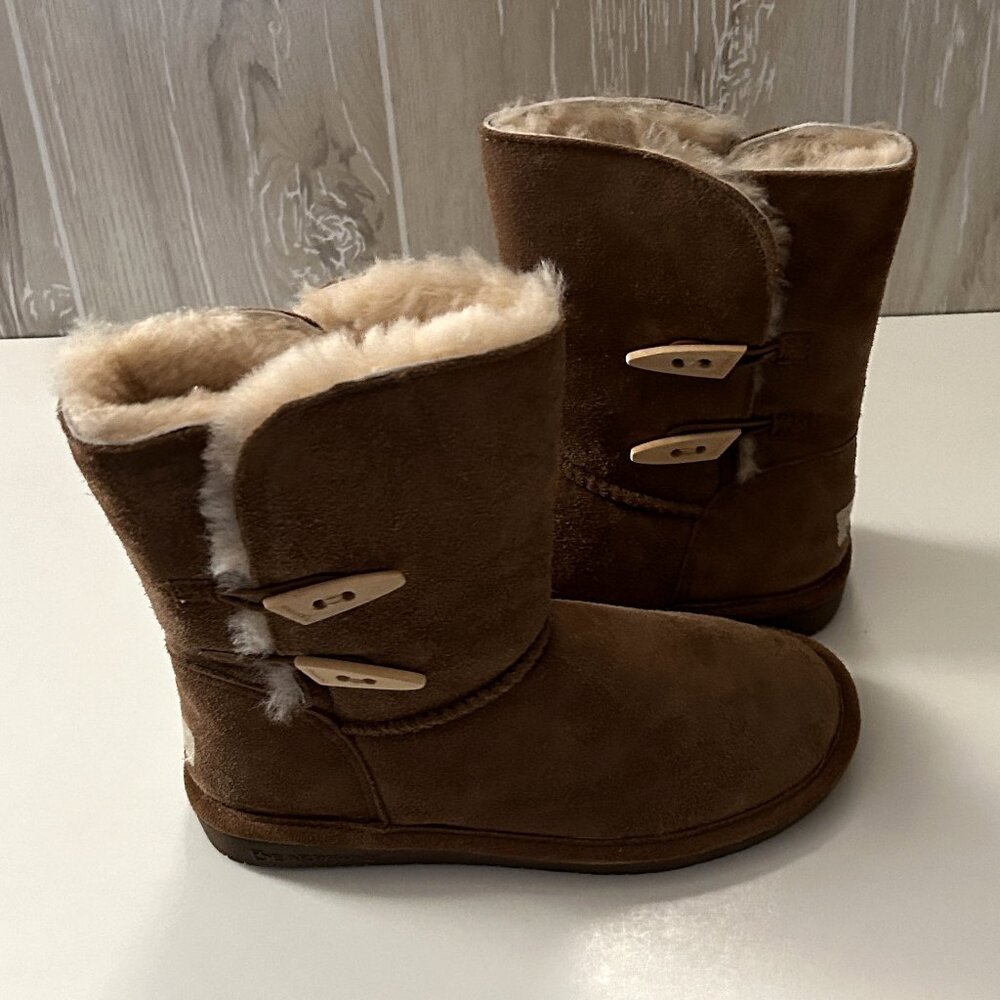 Bearpaw Abigale Hickory Champagne Boots NIB 8